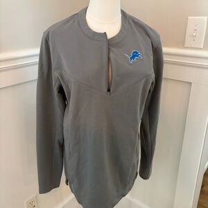 Detroit Lions Women’s Gray Quarter Zip Pullover | NFL Team Apparel